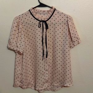 Pink Polka dot blouse